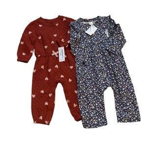 Carter's Red and Blue Footies with Long Sleeves